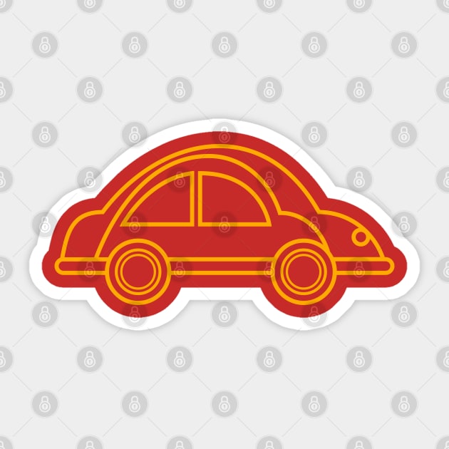 Little Yello Sedan Automobile Sticker by callingtomorrow